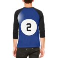 thumbnail image 2 of Halloween Billiard Pool Ball Two Costume All Over Mens Raglan T Shirt, 2 of 2