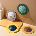 thumbnail image 5 of Yaju Sunflower Shaped Rotatable Silicone Hair Catcher With Suction Cups And Handle, Shower Drain Hair Stopper, Drain Strainer Cover, Drain Filter, Fo, 5 of 5