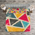 thumbnail image 3 of Ambesonne Retro Quilted Bedspread Set 3 Pcs, Funk Art Grungy Abstract, Queen Size, Multicolor, 3 of 3