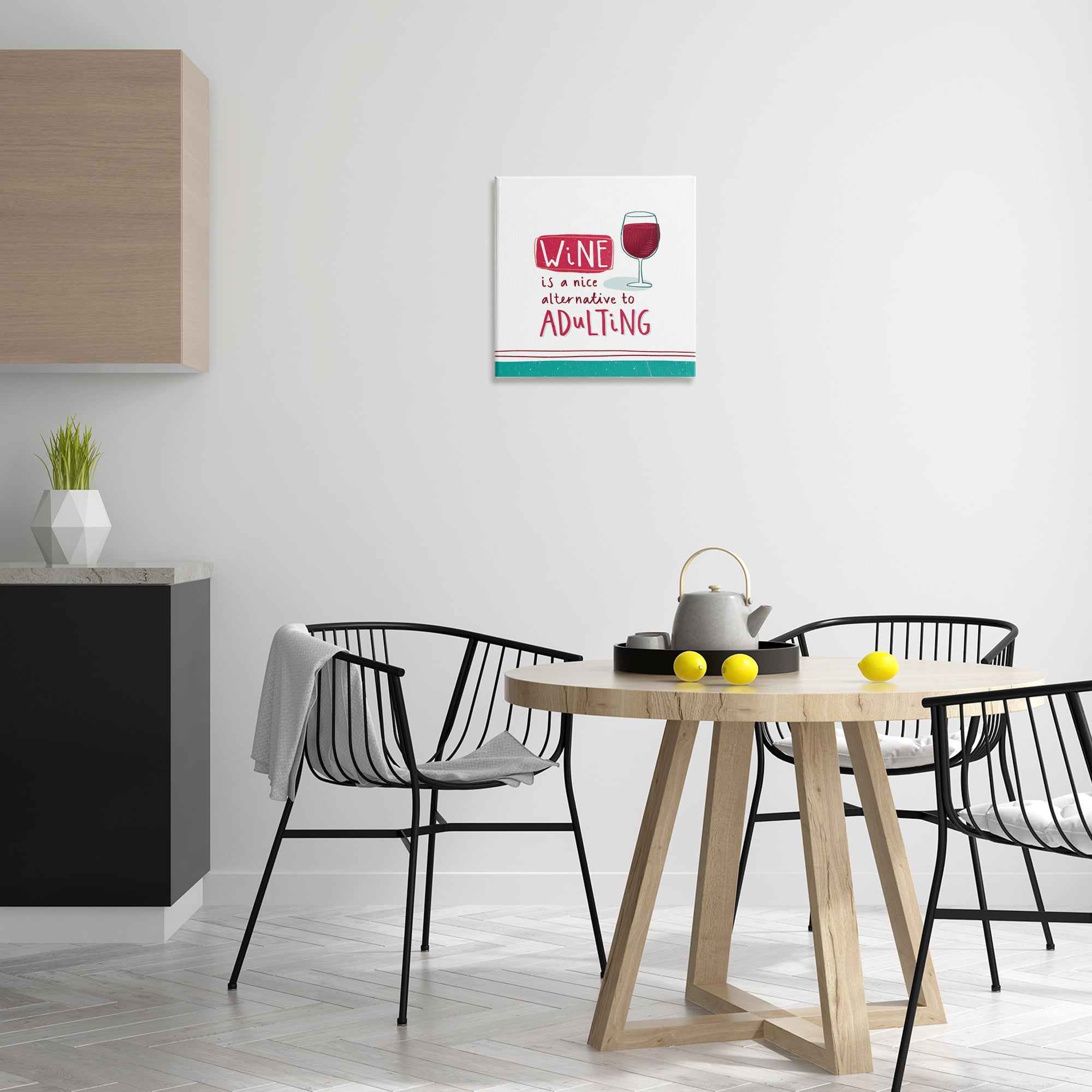 Stupell Industries Funny Wine Phrase Food & Beverage Painting Wrapped Canvas Art Print Wall Art, 17 x 17