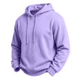 thumbnail image 6 of Mens Pullover Hoodie Long Sleeve Drawstring Casual Sweatshirt Solid Color Soft Basic Top, 6 of 9