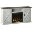 thumbnail image 3 of Twin Star Home Barn Door TV Stand for TVs up to 70 inches with ClassicFlame Electric Fireplace, Old Wood White, 3 of 8