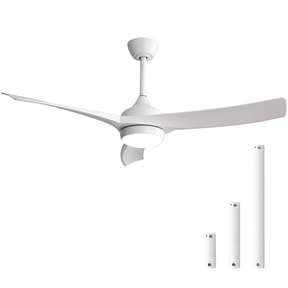 Sofucor 52 Inch White Ceiling Fans with Lights Remote Control, White Outdoor Ceiling Fan with Light Airflow 6000CFM 3 CCT Dimmable 3-Timer ABS 3 Blades