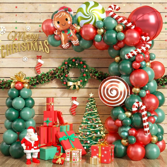 Kit de globos Paready con forma de guirnalda navideña retro, 108 unidades