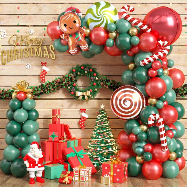Kit de globos Paready con forma de guirnalda navideña retro, 108 unidades