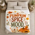 thumbnail image 5 of Pumpkin Spice Mood Illustration Autumn Maple Leaf, Cozy Friendship Quote Scene, Warm Flannel Blanket for Living Room and Reading Nook, Art Lovers Thanksgiving Gift, Artistic Home Decor, 5 of 9