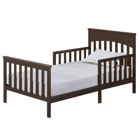 UPC: 0082056280667 | Oxford Baby Harper Wood Frame Toddler Bed with Guardrails and Flat-Top Headboard  Espresso