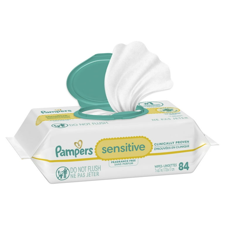 Pampers Sensitive Baby Wipes 1-Pack 84 Wipes (Select for More