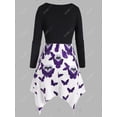 thumbnail image 2 of Top de Talla Extra de Halloween con Estampado de Mariposa Rosegal Mangas largas de talla grande, 2 of 5