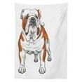 thumbnail image 3 of Ambesonne English Bulldog Tablecloth Rectangular Table Cover, Muscular Dog, 52"x70", Brown White, 3 of 4