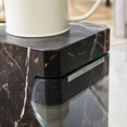 thumbnail image 6 of Sudica Detachable Double-decker Coffee Table,30" Round Tea Table with Black Faux Marble Base,Center Table for Living Room, 6 of 9