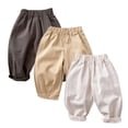 thumbnail image 4 of GiLiling Toddler Baby Boys and Girls Soft Denim Jeans Casual Pants Elastic Waist Long Trousers for Kids (Beige, 6-12 Months), 4 of 5