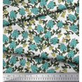 thumbnail image 3 of Soimoi Georgette Viscose Fabric Leaves & Floral Block Fabric Prints by Yard 42 Inch Wide, 3 of 3
