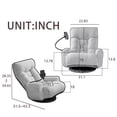 thumbnail image 2 of Floor Chair, Adjustable 360 Degree Rotatable Sofa Chair with Phone Holder, Game Chair Lounge Chair Leisure Chairs for Living Room Bedroom Office Reading Meditating Sleeping, Beige, 2 of 7