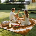 thumbnail image 4 of Outdoor Rug 5x8 ft Abstract Explosion Tie Dye Waterproof Outdoor Patio Rug Mat Non Slip Outside Area Rugs Carpet for RV,Camping,Porch,Deck,Pool,Balconybackyard,Brown White, 4 of 9