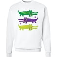 thumbnail image 2 of Inktastic Mardi Gras Holiday Alligators Adult Sweatshirt, 2 of 4