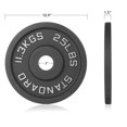 thumbnail image 3 of Philosophy Gym Set of 2 Standard Cast Iron Olympic 2-inch Weight Plates (25 LB each), 3 of 6
