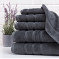 thumbnail image 2 of UpThrone Bath Towel Set of 6 - Cotton Hotel Bathroom Towels, Dark Grey, 2 of 9