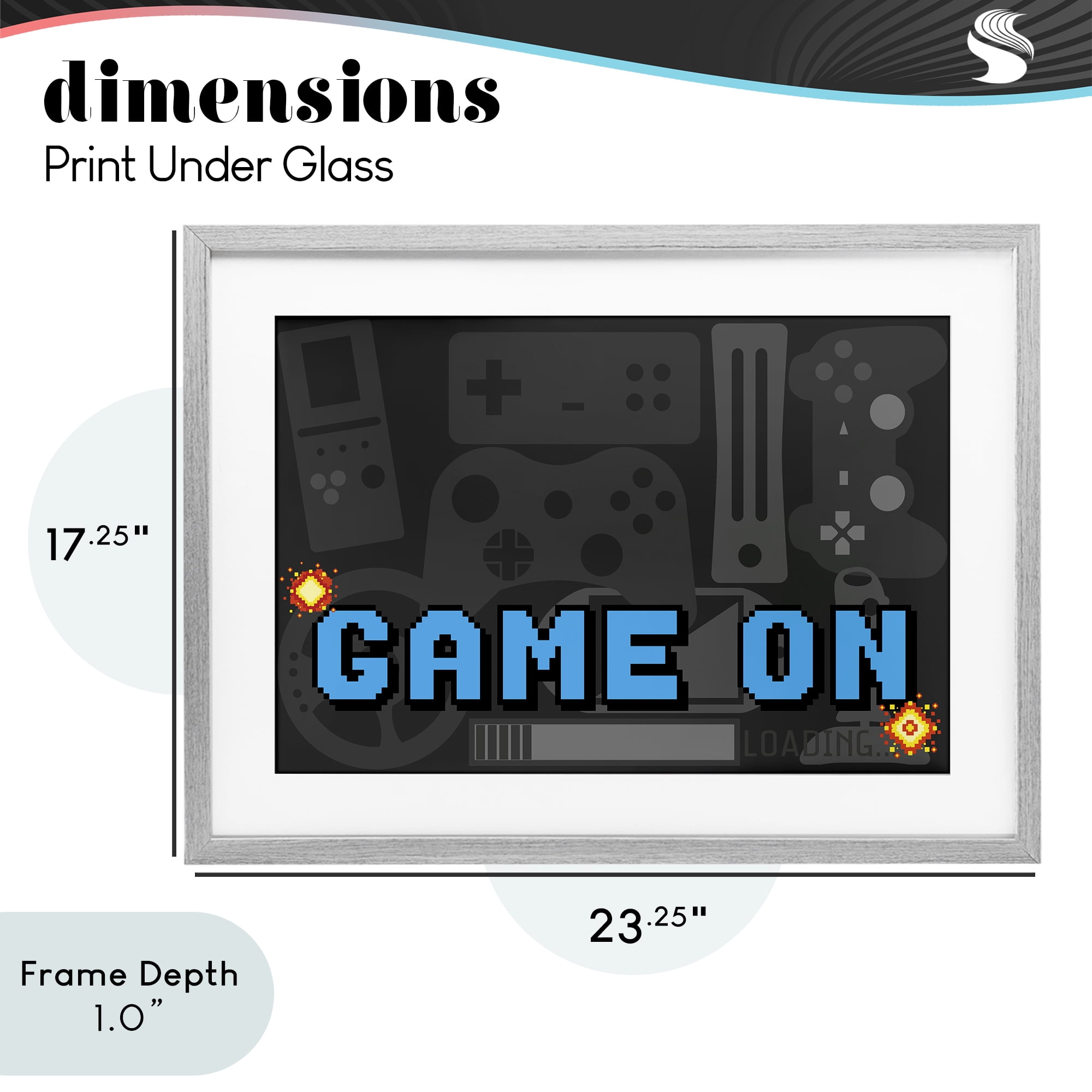 Stupell Industries Game On Arcade Gray Framed Print Under Glass, design by Kim Allen