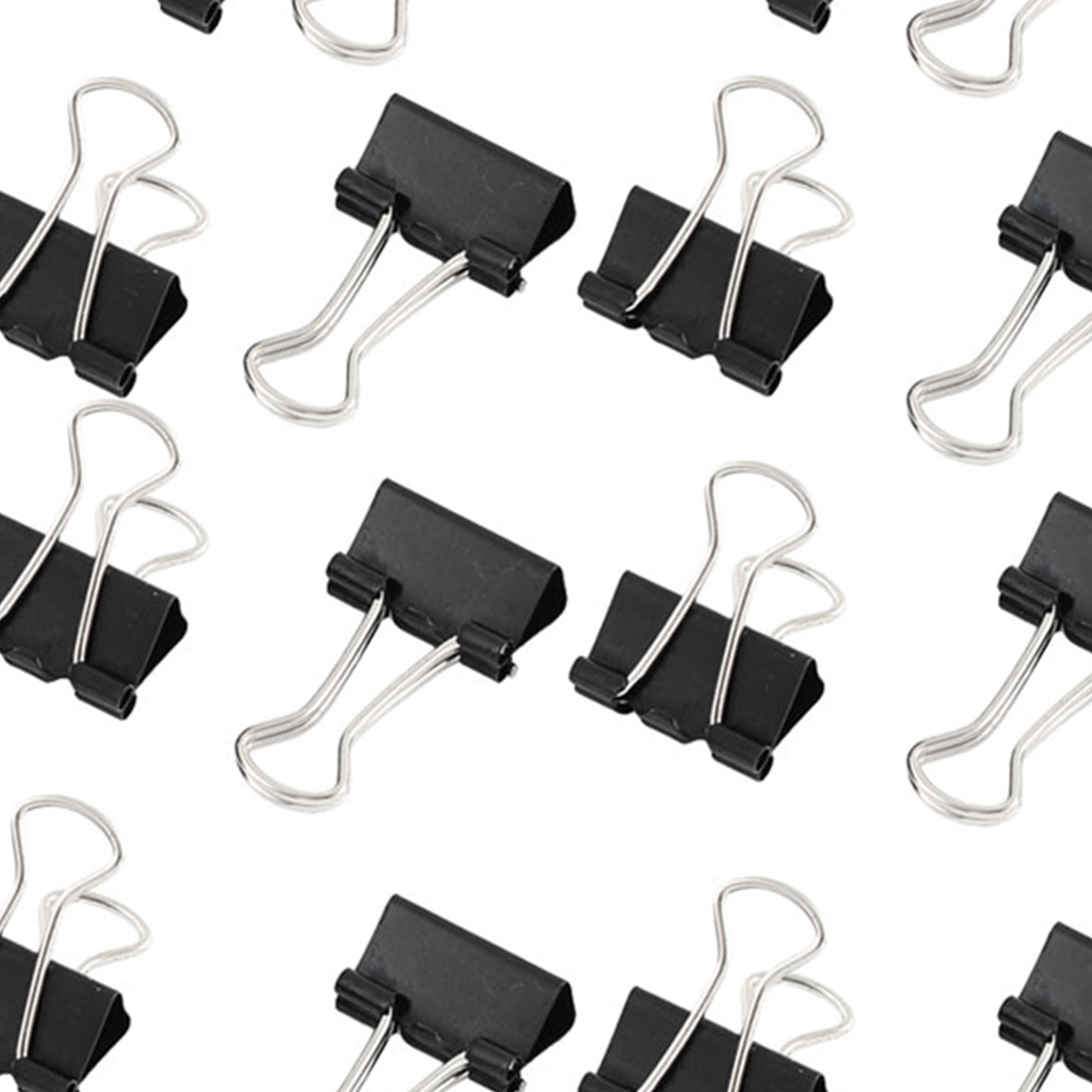 Unique Bargains 24 Pcs 15mm Metal Desk Paper Document Office Stationery Binder Clips Black