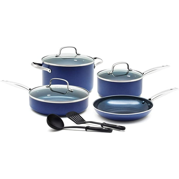 Blue Diamond Cookware Ceramic Nonstick Cookware Pots and Pans Set, 9