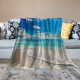 thumbnail image 2 of Orinice Beach Scene Warm Lightweight Blanket Soft Fleece Throw Blanket for Living Rooms Sofa Decor Cow Gifts All Seasons Long-Lasting Blanket 40x50in, 2 of 6