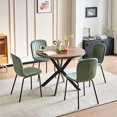 thumbnail image 3 of NORDICANA 37 Inch Round Dining Table Set for 4 with Green Velvet Dining Chairs, Modern Small Circle Kitchen Table Chairs Set for Apartment Living Room Office, Save Space, 3 of 10