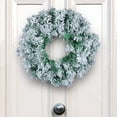 thumbnail image 3 of Christmas Cedar Pine Wreath for Front Door Evergreen Garland Natural Artificial Pine Wreath Outdoor Garden Porch Hanging Decoration Wall Grapevine Decor 12 inch, 3 of 7