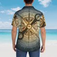 thumbnail image 4 of Disketp Vintage Compass Hawaiian Shirts for Men,Mens Casual Short Sleeve Button Down Shirts Beach Shirt,3X-Large, 4 of 7