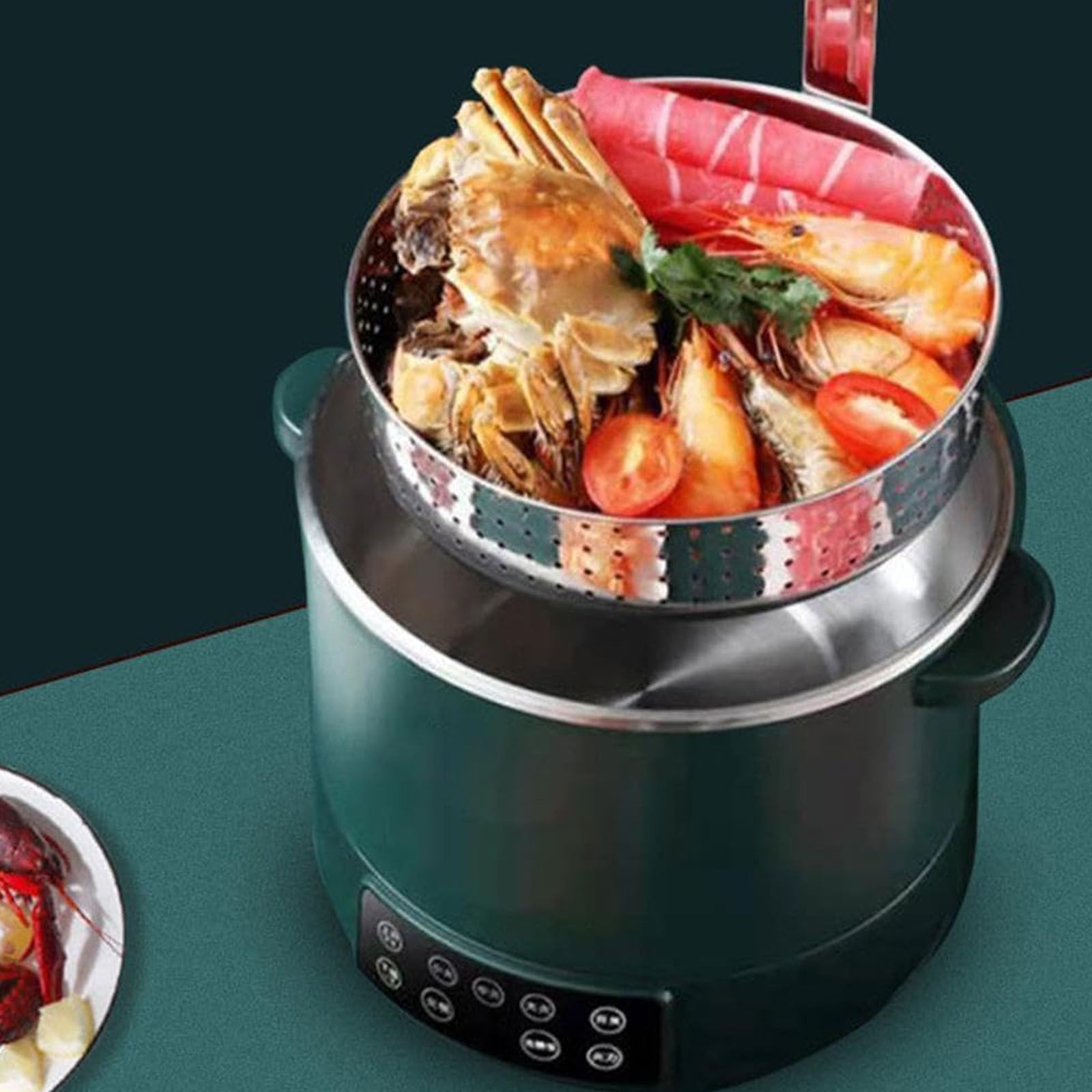 Xecvkr Rice Cooker Low Sugar Removal Lifting Basket Fast Heating Steamer Programmable Electric Intelligent Control Adjustable Healthy Diet 110V 1 Set 3L
