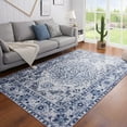 thumbnail image 3 of TWINNIS Boho Area Rug Vintage Tribal Carpet Anti-Slip Rug Washable Persian Carpet for Living Room Bedroom,Blue ,5'x8', 3 of 9