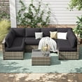 thumbnail image 4 of Snubbull 6-Seat Sectional Outdoor Patio Replacement Cushions Set, 25.5" x 25.5", 5" Foam High-Density, 14-Piece Water-Resistant Outdoor Cushion for Patio Conversation Sets, Liner&Cover, Gray, 4 of 6