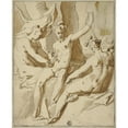 thumbnail image 2 of Circle of Abraham Bloemaert 12x14 Black Ornate Wood Framed Double Matted Museum Art Print Titled: The Three Fates (1590-1600), 2 of 5