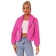 thumbnail image 1 of Abrigo esponjoso para mujer, abrigo de invierno de manga larga con lazo automático Rosa Caliente M, 1 of 6