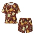 thumbnail image 4 of Lsque Pumpkin Leaf Daisy Women's Short-Sleeved Pajama Set - 2 Piece Soft and Lightweight Sleepwear Set-XX-Large, 4 of 9