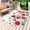 White Bright Red, variant on Red Blue Floral Outdoor Rug for Patio/Deck/Porch, Non-Slip Large Area Rug 5 x 8 Ft, Independence Day Flowers Grey Wooden Indoor Outdoor Rugs Washable Area Rugs, Reversible Camping Rug Carpet Runner