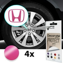 IPG Compatible with Accord Civic Element CRV CRZ JDM Center Cap Overlay Wheel Tire Decals Stickers (Logo: 2" / Center Cap:2.25") (4 Units) Personalize Your Vehicle (Gloss Pink)