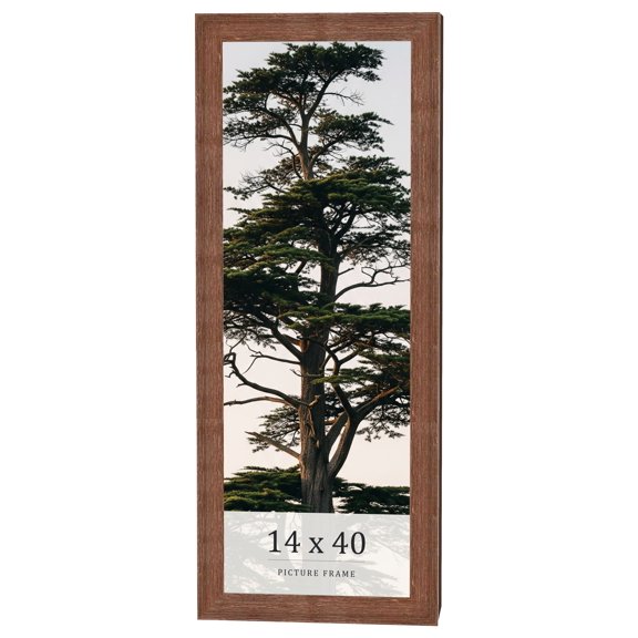 14x40 Farmhouse Brown Solid Wood Picture Frame Width 1.5 Inches | Interior Frame Depth 0.5 Inches |