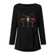 thumbnail image 4 of Puntoco, camisas informales florales de manga larga para mujer, jersey de cuello redondo liso, túnica holgada con estampado de puesta de sol, tops Puntoco Puntoco-1275, 4 of 7
