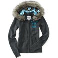 thumbnail image 1 of Aeropostale Sudadera con capucha Aero Stacked Patch para mujer, gris, mediano Aeropostale  Sudadera, 1 of 1