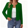 thumbnail image 5 of Edvintorg Blazers for Women Long Sleeve Notch Lapel Dressy Casual Open Front Cropped Suit Jackets Women Clothes Green XXL, 5 of 6