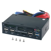 5.25'' PC Front Panel Dashboard USB 3.0 Hub Audio eSATA SATA Card Reader Panel Dashboard