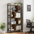 thumbnail image 3 of 5 Tier Bookshelf with Storage, 61 Inch Tall Industrial Book Shelf with Open Display Bookshelves, 5 Shelf Bookcase with Metal Frame for Living Room, Bedroom and Home Office, 3 of 9
