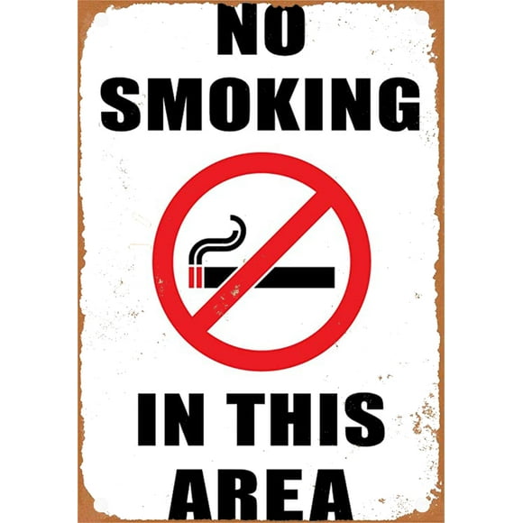 Smoking in This Area Vintage Sign, Wall Art Decoration 12x8 Inch Metal Tin Sign