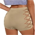 thumbnail image 4 of Sakmal Women's Panties Boxers High Waisted Boyshorts Panties Beige No Show Women's Underwear L, 4 of 7
