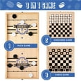 thumbnail image 2 of 3-in-1 Chess, Checkers, and Fast Sling Puck Game with Wooden Board and Carry Case - Large Size 24x12in - Board Games by Zenagame, 2 of 6