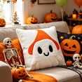 thumbnail image 5 of Plush Fall Pillow Covers Halloween Fall Decorations Sofa Couch Pillow Covers Square Summer Pillow Covers 18x18 for Farmhouse Halloween Ghost Pillowcase Decorative Throw Pillow Covers Cushion Cases, 5 of 6