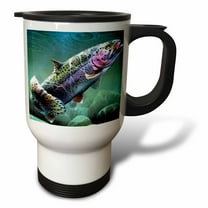 3drose, Rainbow Trout, 14oz Stainless Steel Travel Mug