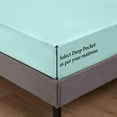 thumbnail image 4 of 4-Piece Twin Sleeper Sofa Sheet Set, 100% Egyptian Cotton, 600 Thread Count, Fits 8" Deep Pull-Out Couch Mattress (36" x 72") - Aqua Blue Solid, 4 of 5