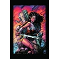 thumbnail image 2 of Wonder Woman Original Artwork Men's Black Graphic Tee-Large, 2 of 7